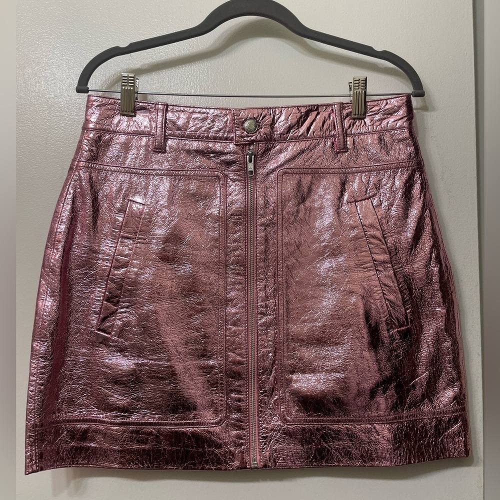 Pink leather mini skirt Zadig & Voltaire